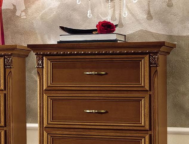 Camel Treviso Night Cherry Wood Italian 5 Drawer Chest