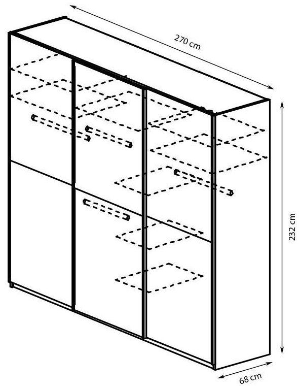 Cremona Sonoma Oak 3 Door Sliding Wardrobe