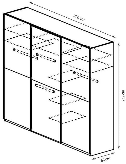 Cremona Sonoma Oak 3 Door Sliding Wardrobe