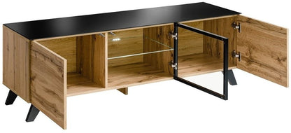 Thin Oak 3 Door TV Unit