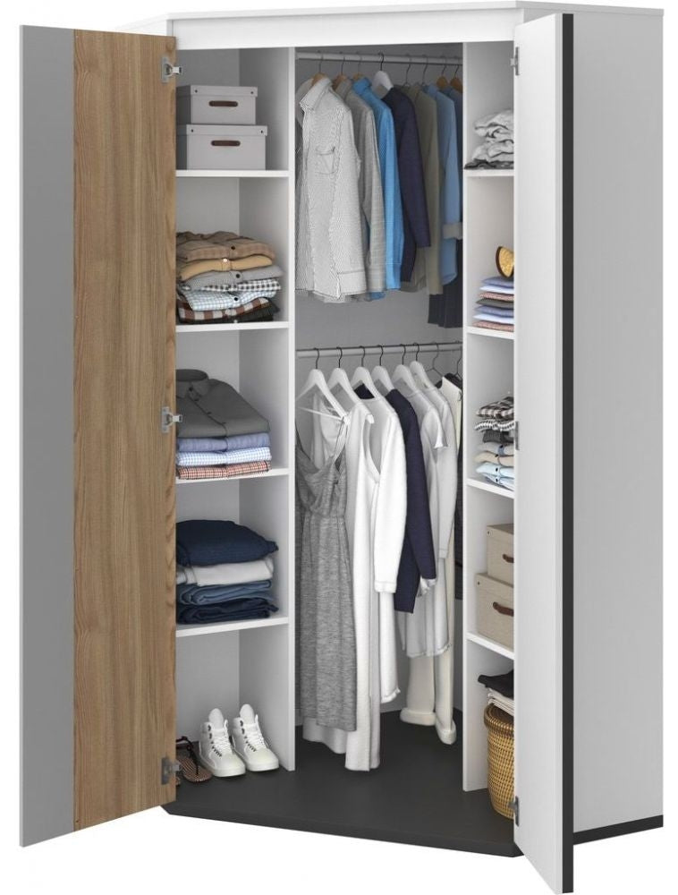 Imola White Corner Wardrobe