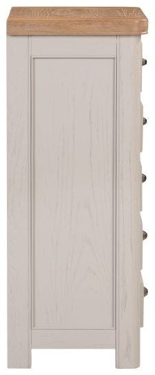 Clarion Oak and Grey Painted 5 Drawer Tall Chest