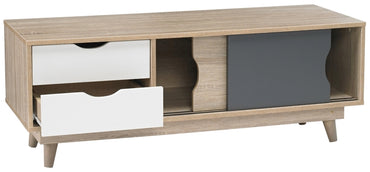 Scandi Oak TV Unit - White and Grey