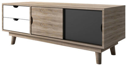 Scandi Oak TV Unit - White and Grey