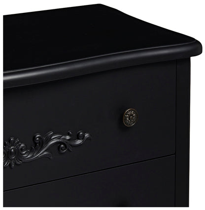 Antoinette French Style Black 3 Drawer Chest