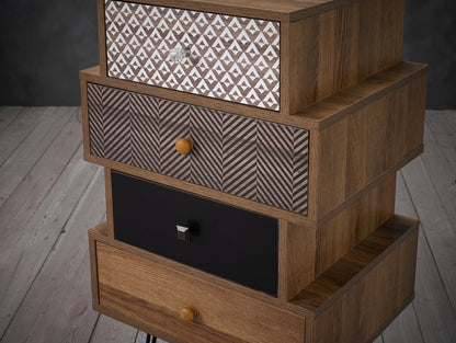 Casablanca Printed 4 Drawer Chest with Hairpin Legs