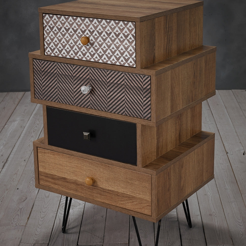 Casablanca Printed 4 Drawer Chest with Hairpin Legs