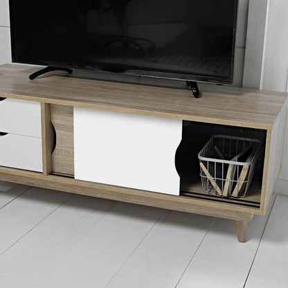 Scandi Oak TV Unit - White