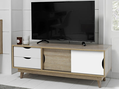 Scandi Oak TV Unit - White