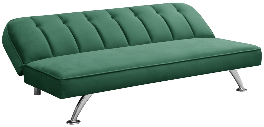 Brighton Green Velvet Fabric 3 Seater Sofabed