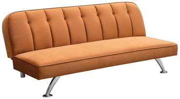 Brighton Orange Velvet Fabric 3 Seater Sofabed