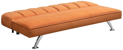 Brighton Orange Velvet Fabric 3 Seater Sofabed