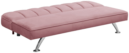 Brighton Pink Velvet Fabric 3 Seater Sofabed