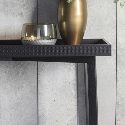 Boho Boutique Black Wood 110cm Console Table