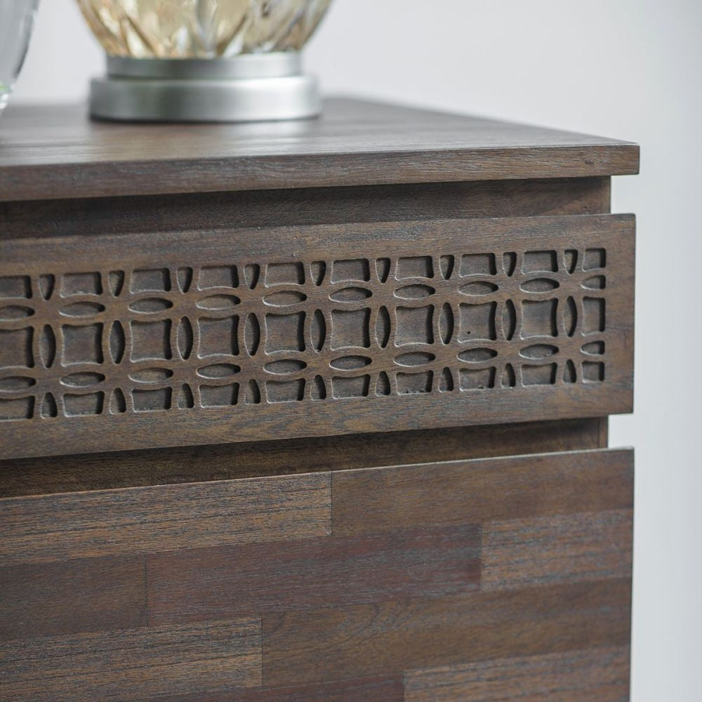 Boho Retreat Chocolate Wood Chest - 4 Drawers