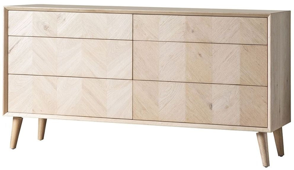 Milano Oak 6 Drawer Wide Chest