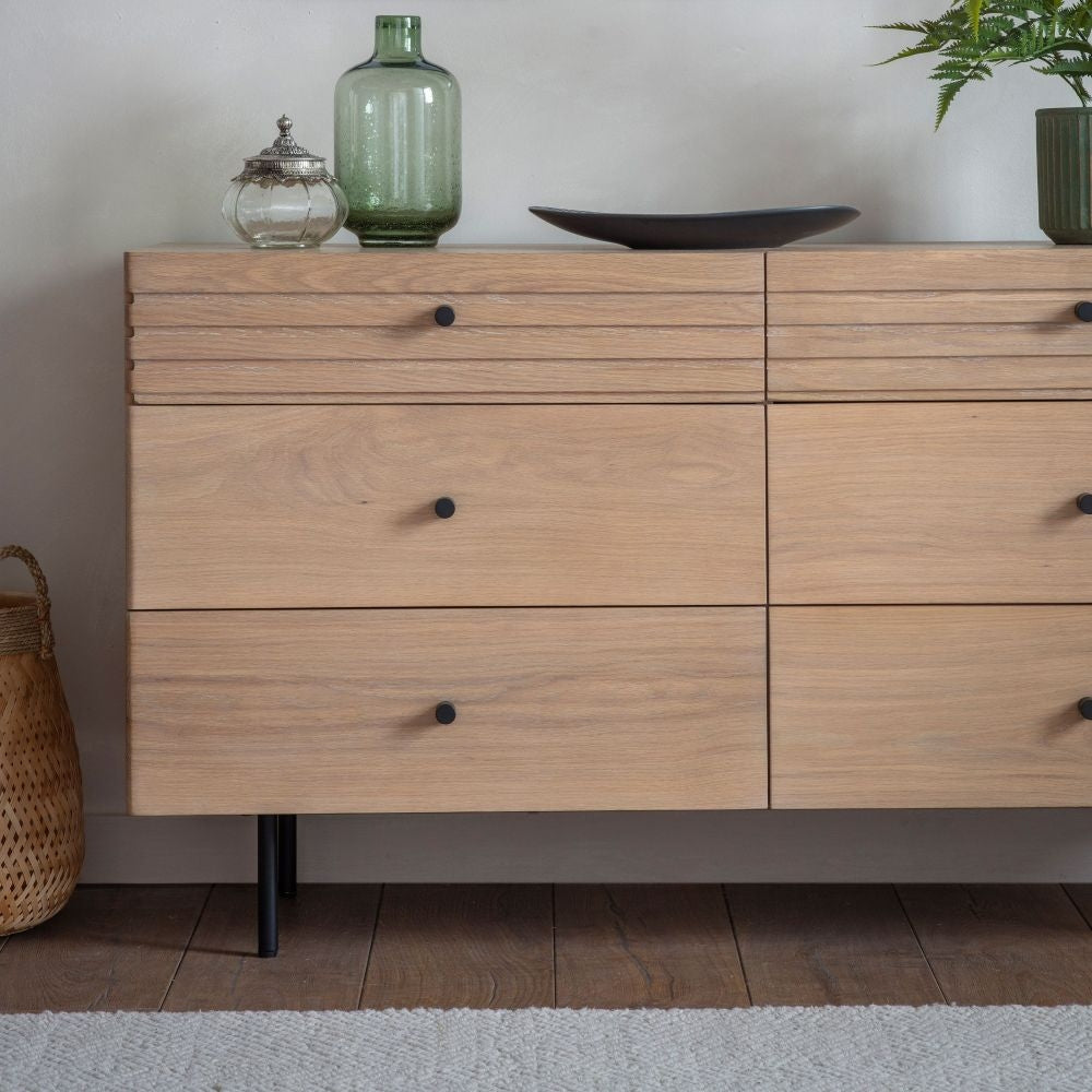 Okayama Japandi Style Oak Chest - 6 Drawers