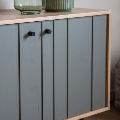 Fuji Oak and Grey 150cm Medium Sideboard - 3 Doors