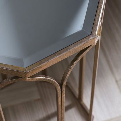 Canterbury Mirrored and Gold Side Table