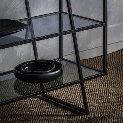 Putney Black Glass 140cm Console Table