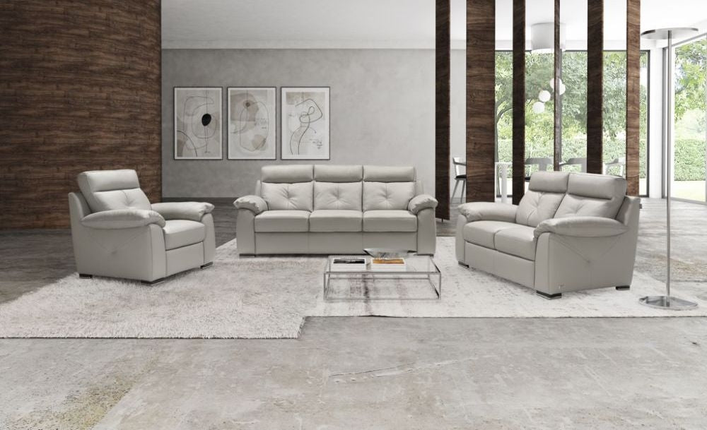 Bari Moon Leather 3 Seater Sofa