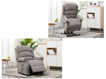 Windsor Latte Fabric Electric Lift and Tilt Armchair