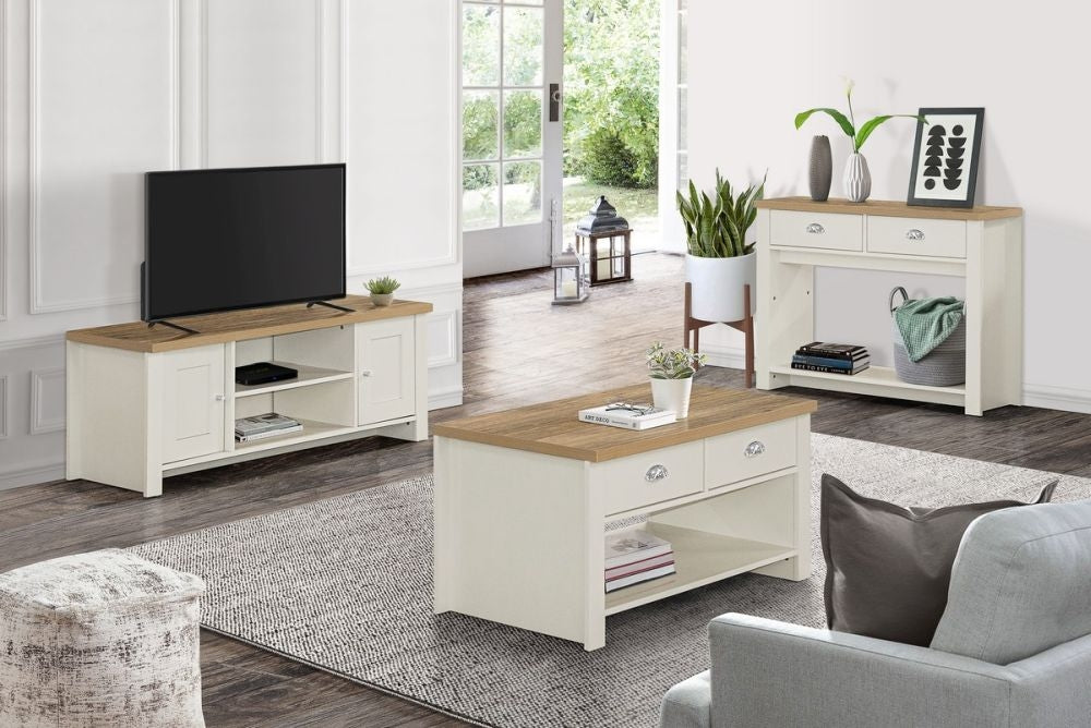 Highgate Cream and Oak Effect TV Unit- 2 Doors