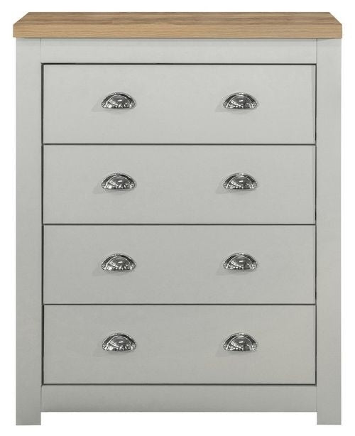 Highgate Grey and Oak Effect Chest - 4 Drawers