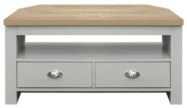 Highgate Grey and Oak Effect Corner TV Unit - 2 Drawers