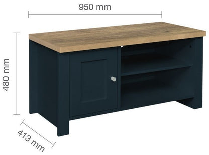 Highgate Blue and Oak Effect TV Unit - 1 Door