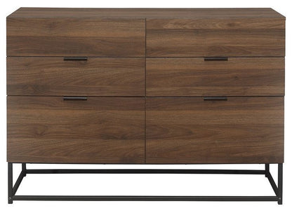 Houston Walnut 6 Drawer Wide Chest