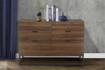 Houston Walnut 6 Drawer Wide Chest