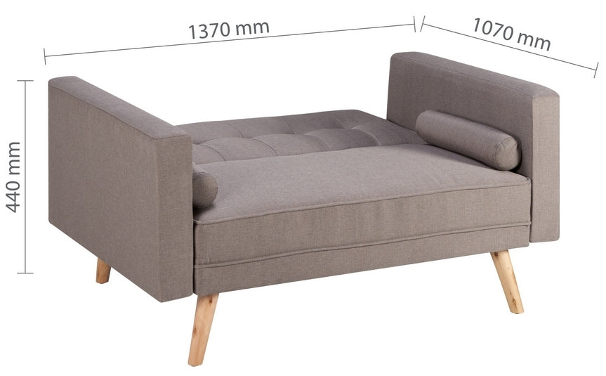 Ethan Grey Fabric 2 Seater Click Clack Sofabed