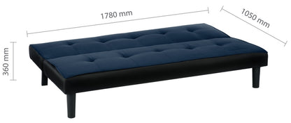 Aurora Midnight Blue Fabric 3 Seater Sofabed