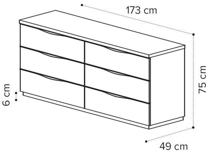 Camel Kharma Night White Italian 6 Drawer Chest