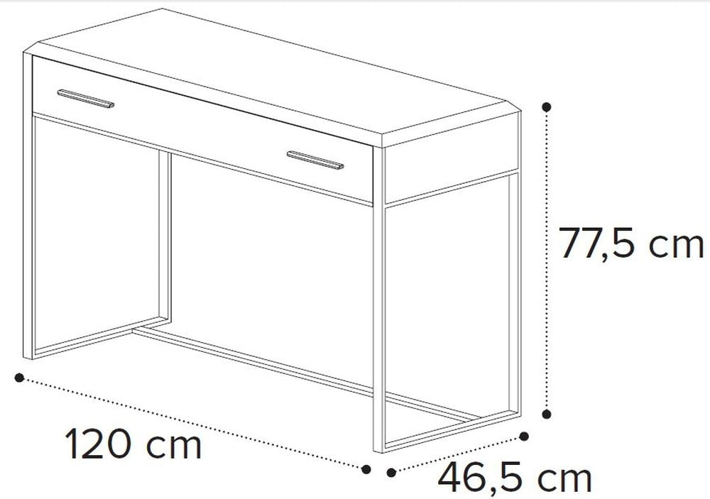 Camel Elite Night Silver Birch Italian 1 Drawer Dressing Table