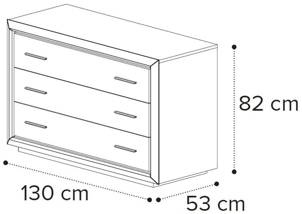 Camel Elite Night Silver Birch Italian 3 Drawer Chest