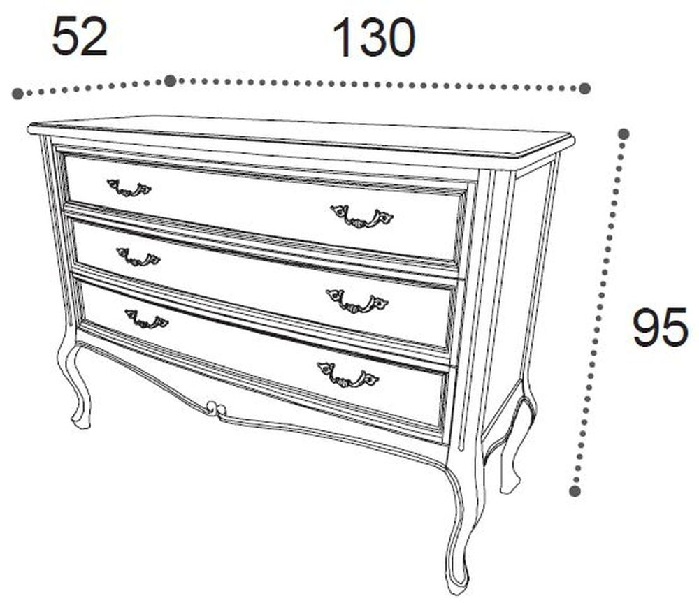 Camel Verdi Night Antique Walnut French Style 3 Drawer Chest