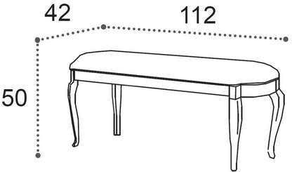 Camel Verdi Night Antique Walnut French Style Bedroom Bench