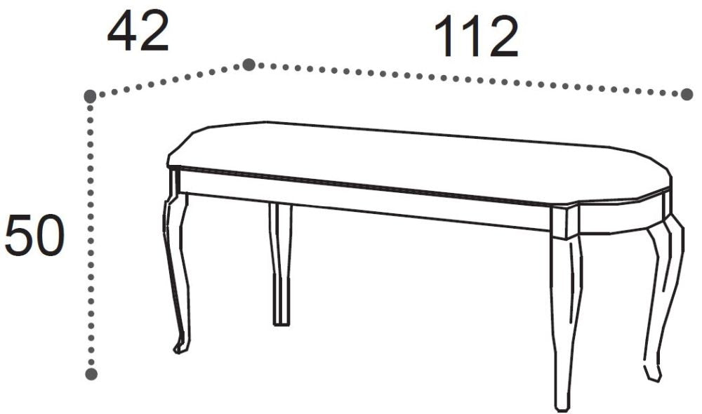 Camel Verdi Night Ivory Painted French Style Bedroom Bench