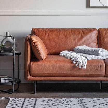 Wigmore Brown Leather 2 Seater Sofa