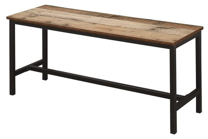 Urban Rustic Wood Effect Industrial Style Kitchen Dining Set with 2 Benches