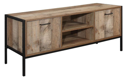 Urban Rustic Wood Effect Industrial Style TV Unit