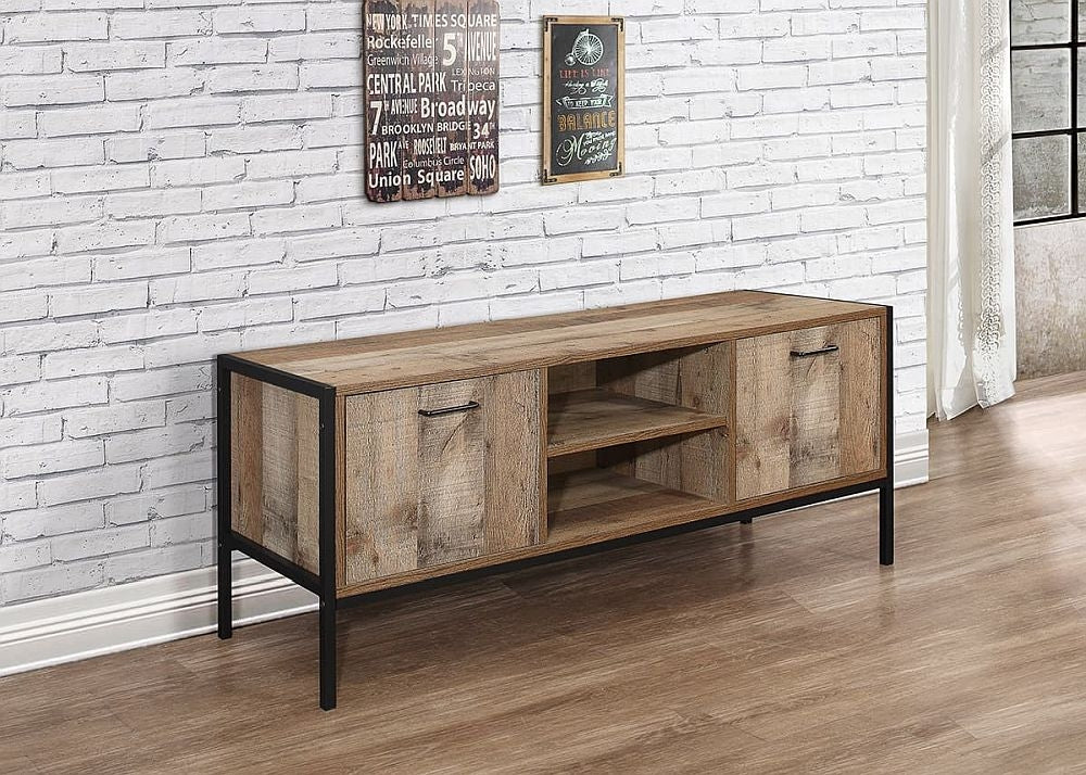 Urban Rustic Wood Effect Industrial Style TV Unit