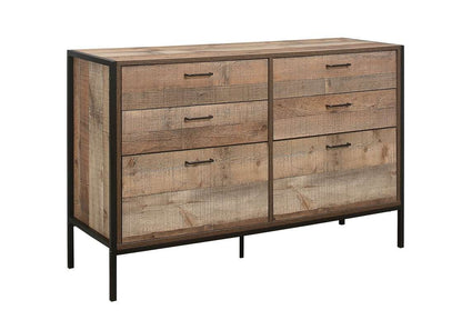 Urban Rustic Wood Effect Industrial Style Wide Chest