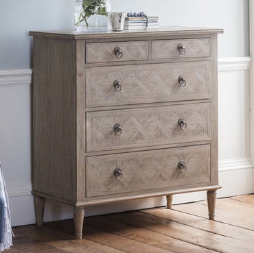 Mustique Mindi Wood 5 Drawer Chest