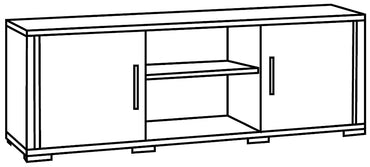 Augusta Oak 2 Door Large Italian TV Unit