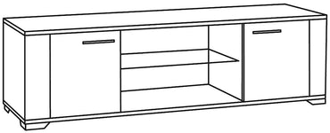 Messina White and Concrete Grey 2 Door Italian TV Unit