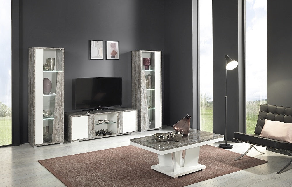 Naro Dove Grey and White 2 Door Italian TV Unit