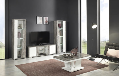 Naro Dove Grey and White 2 Door Italian TV Unit